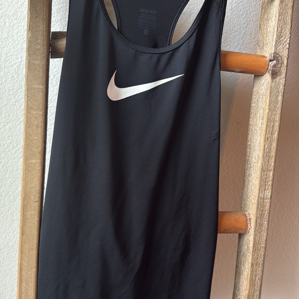Nike Black Sleeveless Top with White Logo